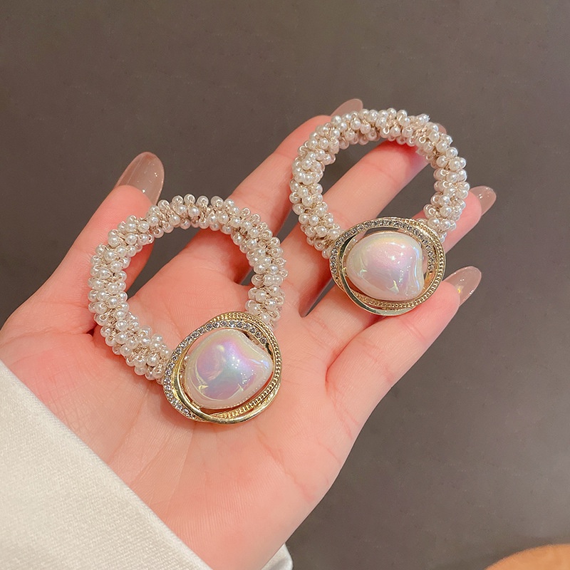 Mới Dây Buộc Tóc Cao Su Đính Ngọc Trai Nhân Tạo Thời Trang Cổ Điển Hàn Quốc