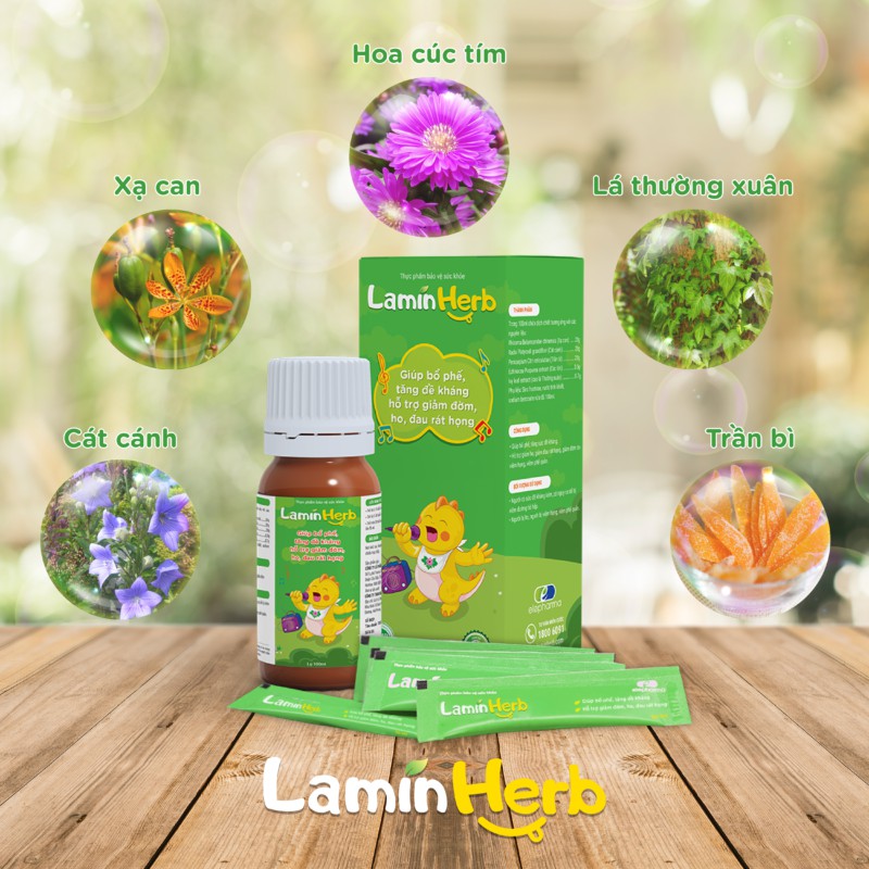 LAMIN HERB [Chai 100ml] - Siro ho bổ phế, tăng đề kháng cho trẻ từ 2 tuổi [laminherb / laminkid / prospan]