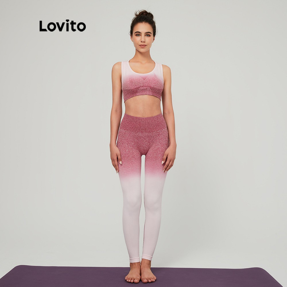 Quần Legging Lovito Bó Sát Phong Cách Thể Thao Thời Trang L03013 (Màu Đỏ Gradient) | BigBuy360 - bigbuy360.vn