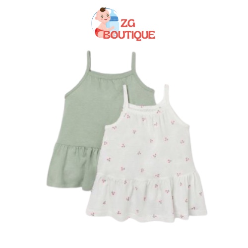 Váy bé gái, sét váy 2 dây đuôi cá cho bé gái chất cotton hàng HM xuất dư ZG Boutique size từ 8 đến 20kg