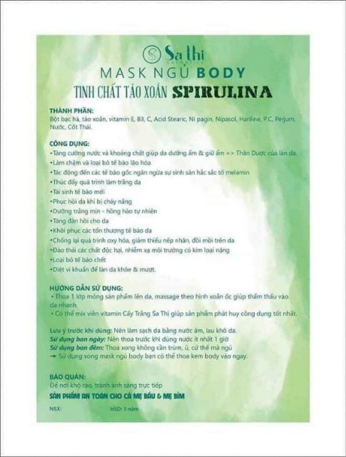 Combo Mask Ủ Body Và 20 Viên Vitamin Cấy Trắng Sa Thị | BigBuy360 - bigbuy360.vn