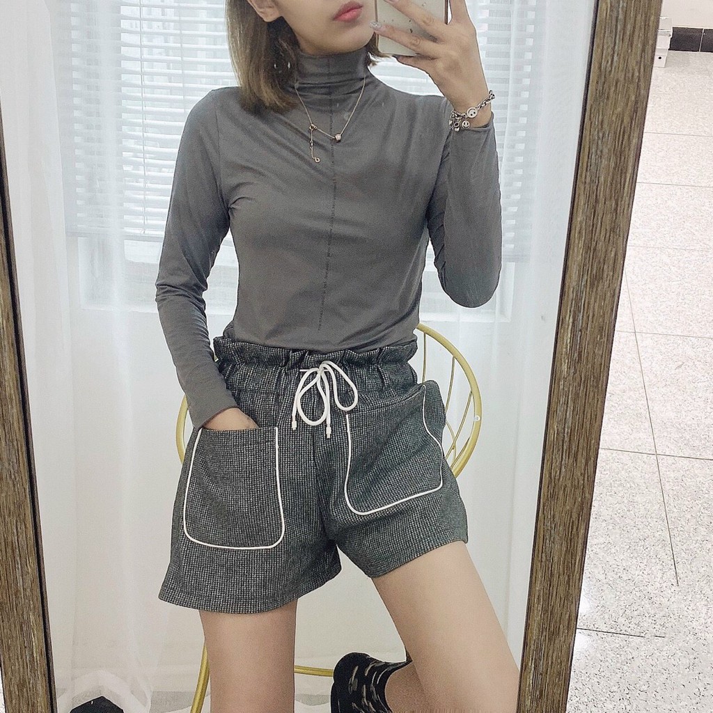 Áo giữ nhiệt nữ cổ 3cm chất thun đanh mịn freesize <65kg - hàng cao cấp | BigBuy360 - bigbuy360.vn