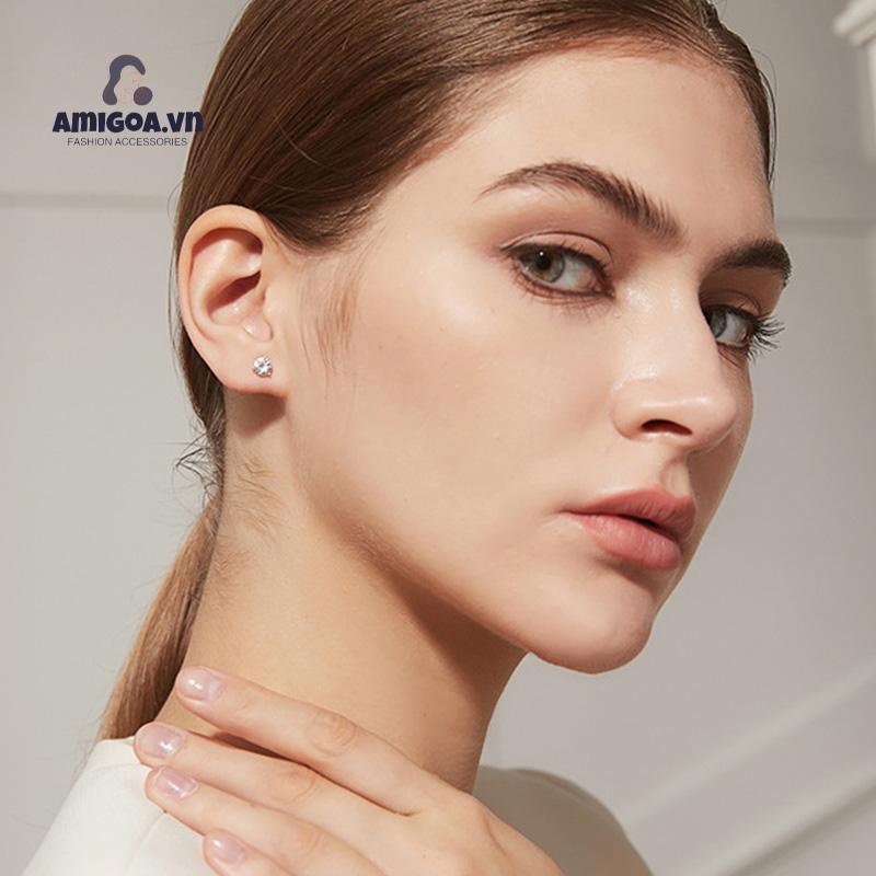 ✨✨Bông Tai Hình Tròn Xoắn Ốc 1.25CT Màu Trắng Đính Đá Sapphire Cổ Điển Cho Nữ