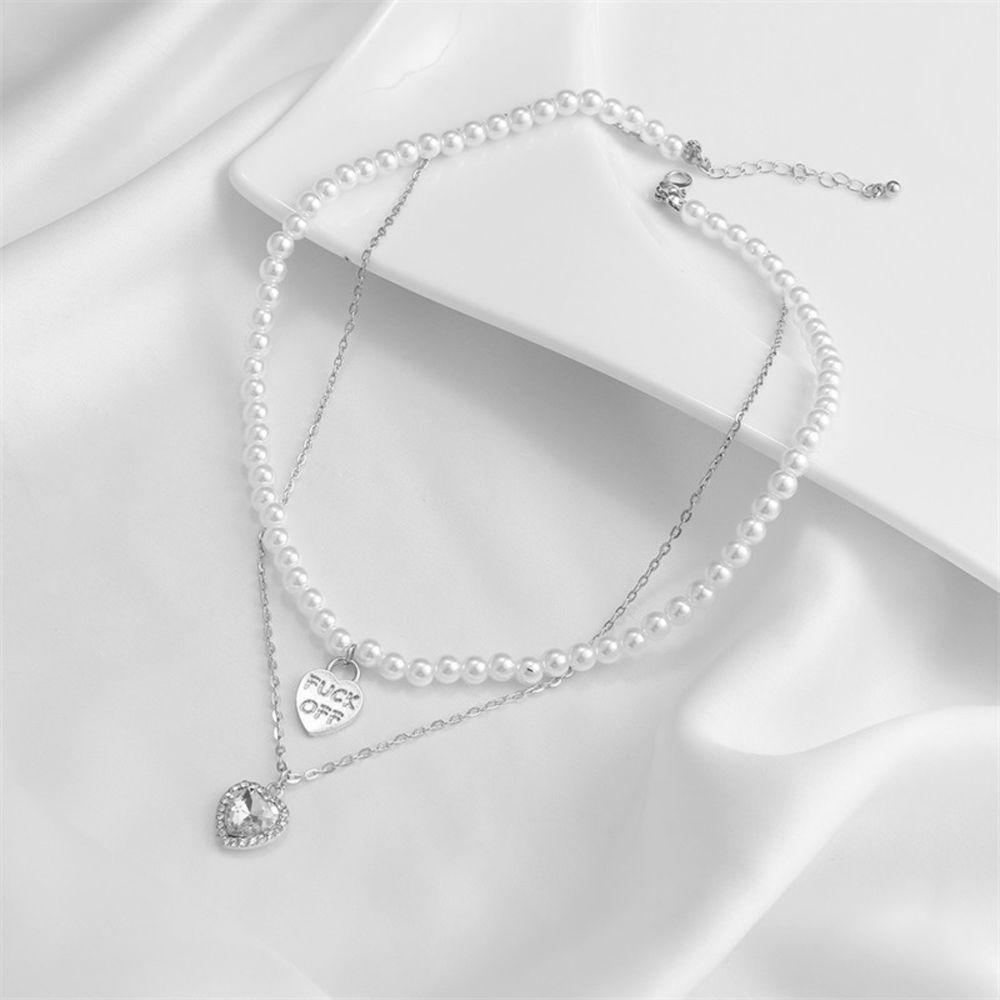 Vòng cổ Hai Lớp Phong Cách Vintage Hàn Quốc Cho Nữ|Miếng Dán Hình Trái Tim Trang Trí Xe Hơi