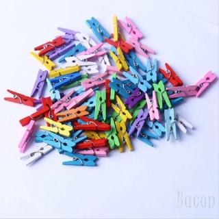 Set 50 kẹp gỗ nhiều màu mini kẹp khung hình treo trang trí