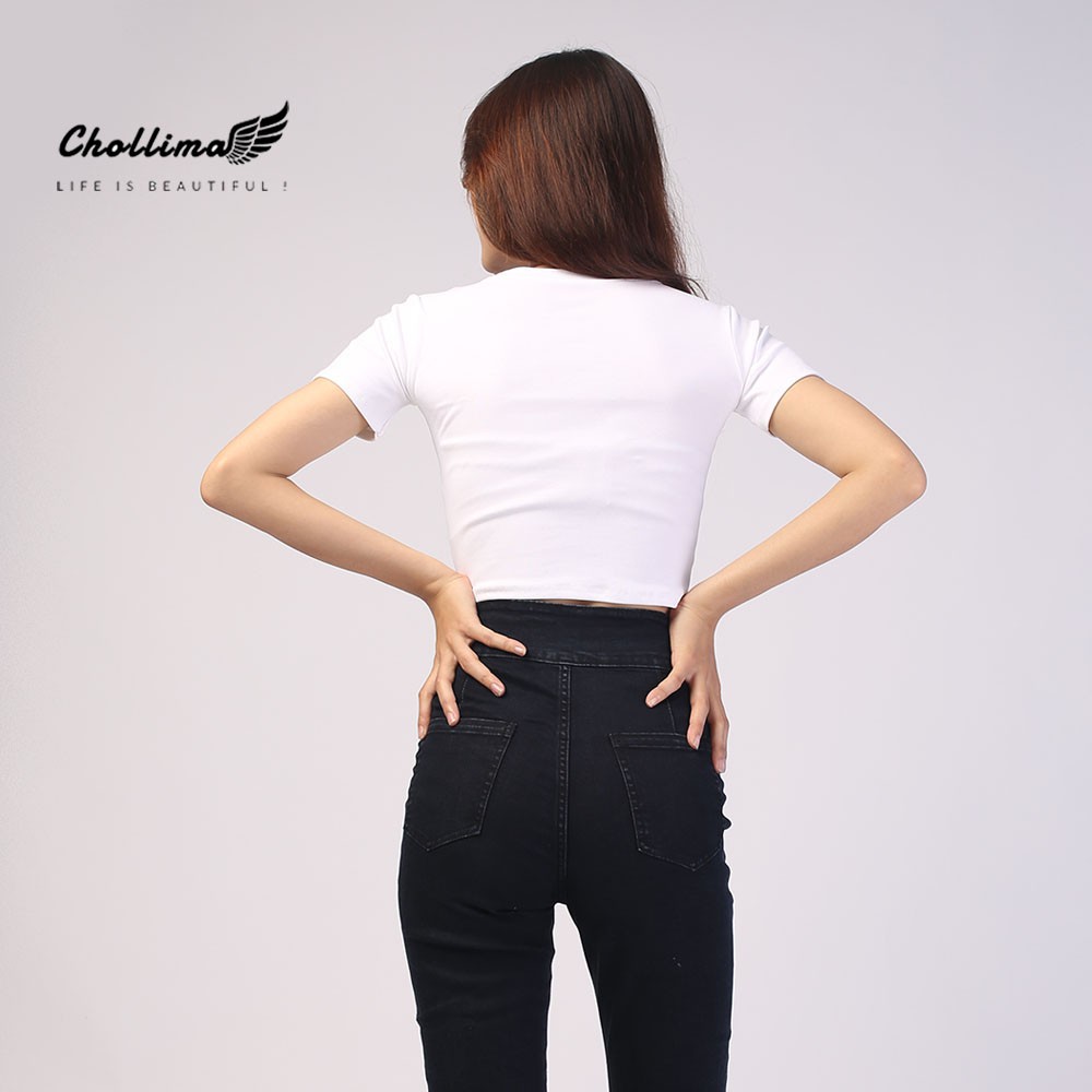 Quần dài jeans nữ co giãn Chollima cạp siêu cao 2 khoen màu đen QD002  – quần bò nữ cạp siêu cao | BigBuy360 - bigbuy360.vn