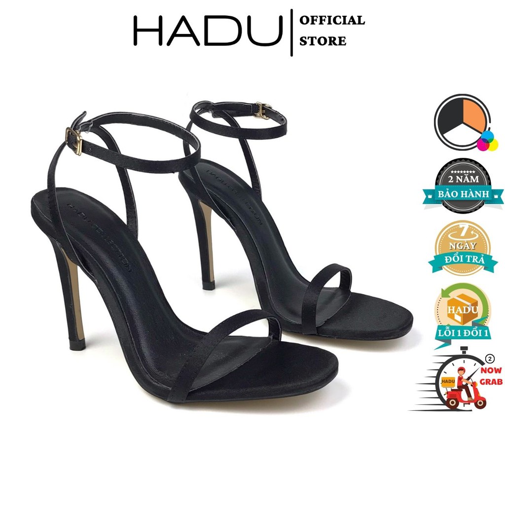 Giày sandal cao gót 9p quai mảnh HADU G931 gót nhọn 9cm, chất liệu lụa Satin, da PU cao cấp