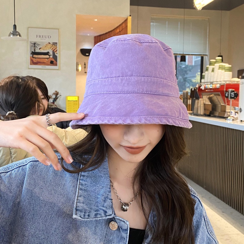 Nón Bucket Chống Nắng Vành Nhỏ Màu Xanh Lá Phong Cách Mới Thời Trang Xuân Hè Cho Nữ