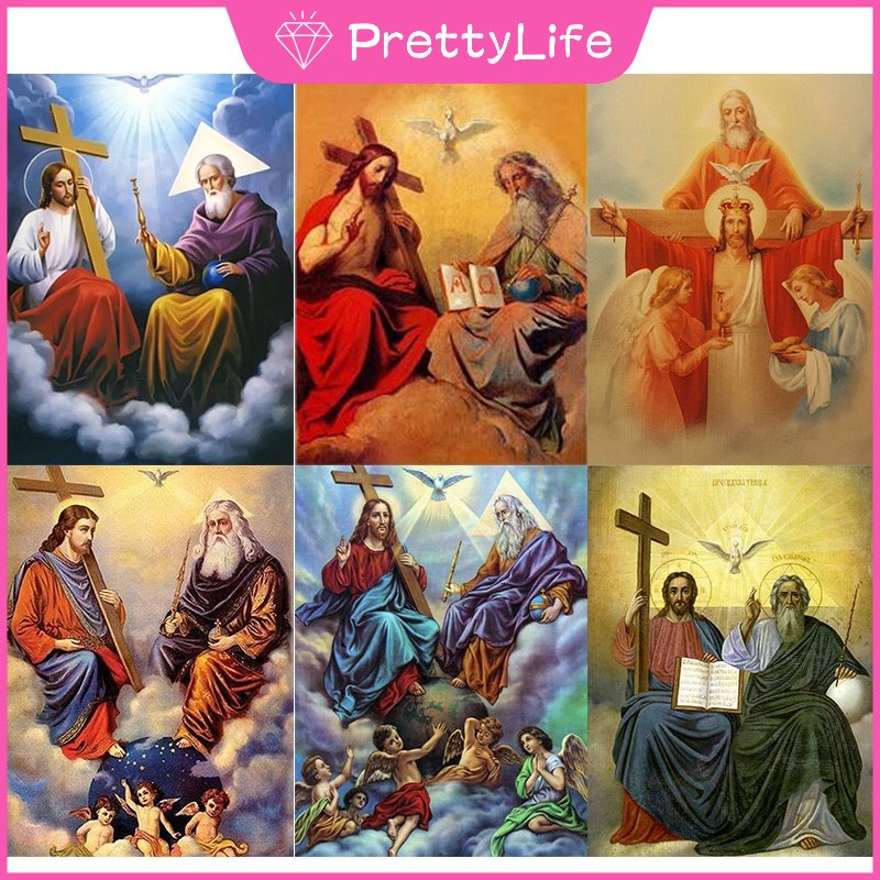 Bộ Tranh Đính Đá Họa Tiết Chúa Jesus Độc Đáo Kích Thước 30x40cm Trang Trí Nhà Cửa