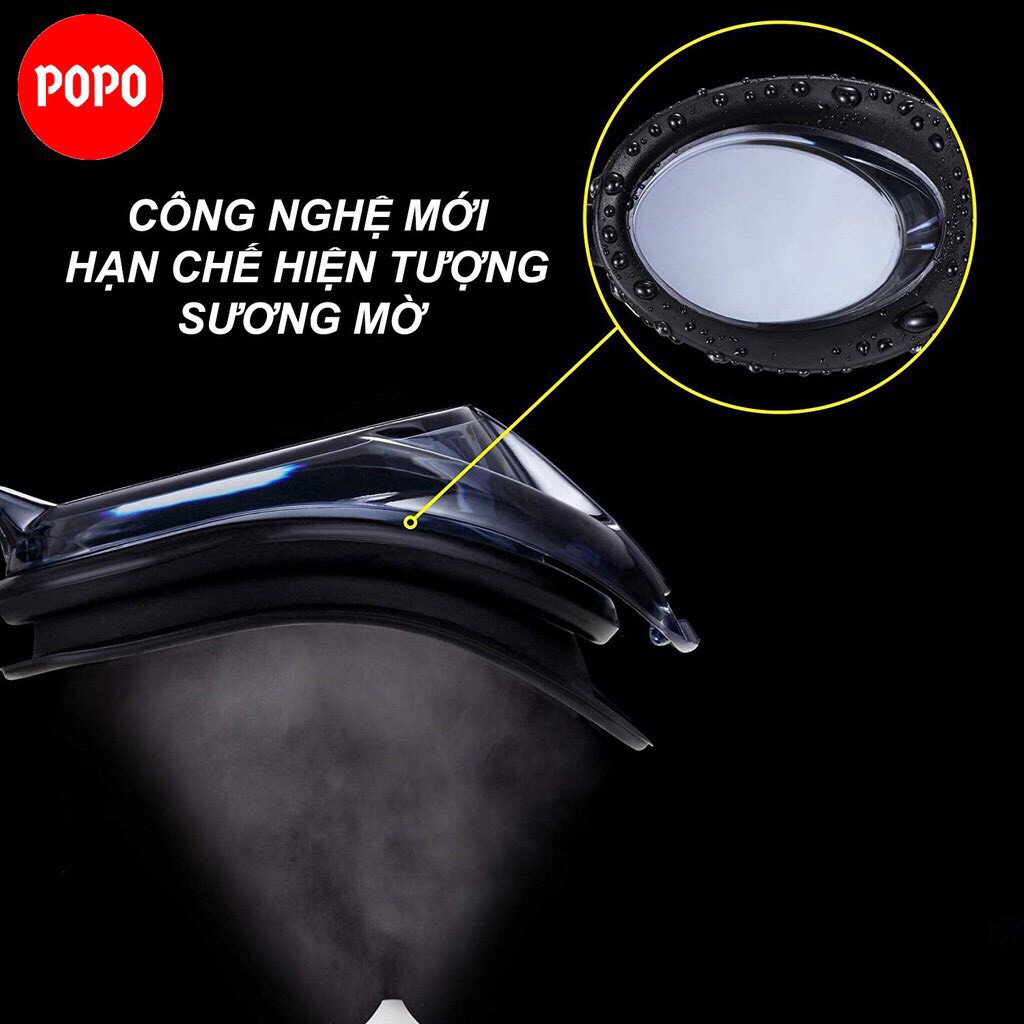 Mắt Kính bơi người lớn nam nữ chống tia UV POPO 1153 chống lóa, mắt trong suốt kiểu dáng thời trang