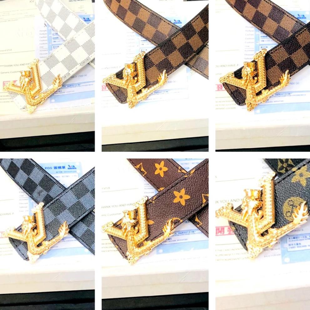 Thắt lưng da VLI mặt RONG cao cấp - Dây nịt lưng hàng hiệu - phong cách cá tính new