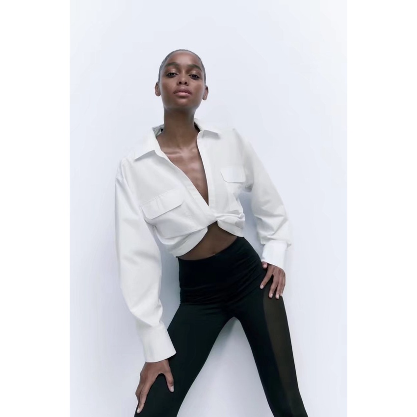 Áo Lụa Ngắn Phong Cách Châu Âu Thời Trang Xuân Hè Mới 2022 HJH6952