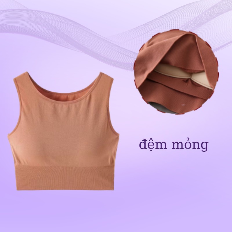 Áo lót bra cotton co dãn có đệm mỏng kiểu dáng basic DORIS - 855