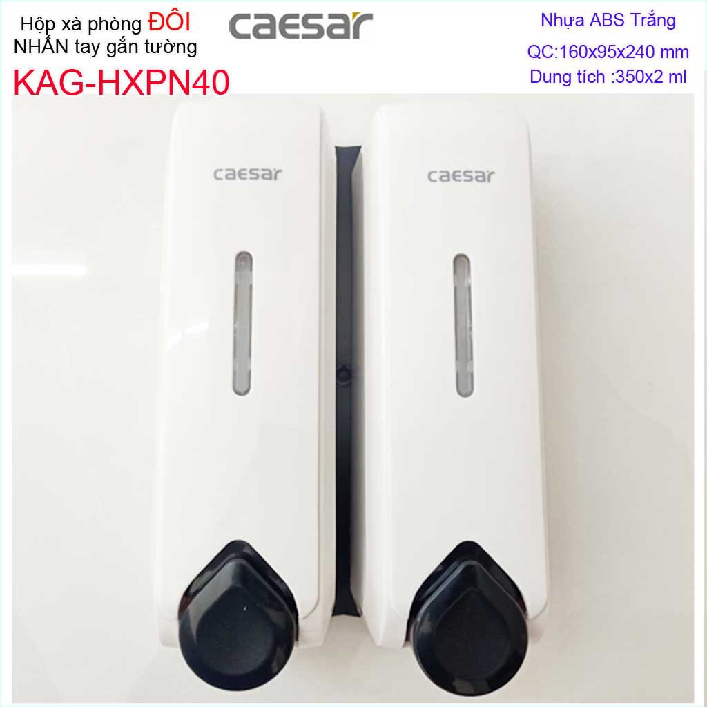 Hộp đựng xà phòng Caesar  KAG-HXPN40-Trắng-White, hộp nhấn xà phòng đựng sữa tắm, dầu gội đầu