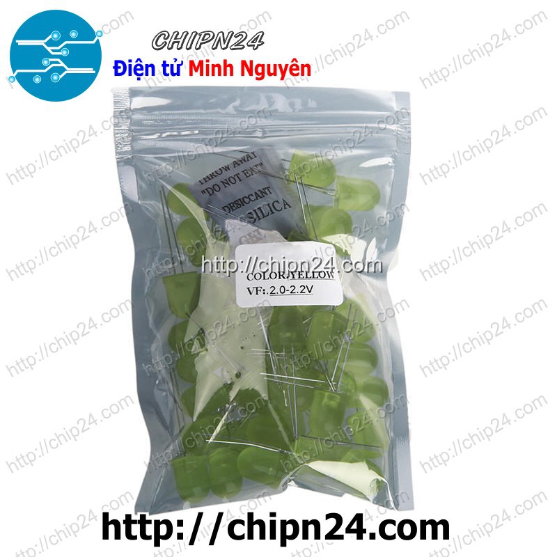 [5 CON] (TK1) Led 10mm Vỏ Đục ra VÀNG