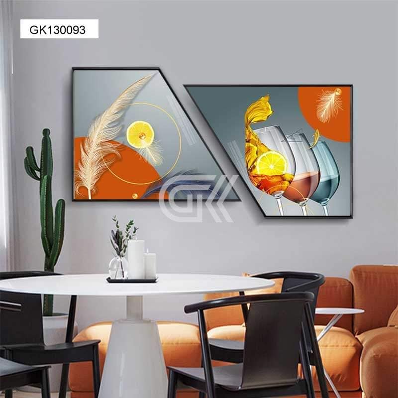 Tranh treo bếp, cạnh bàn ăn, decor trang trí phòng khách, tranh tráng gương 5D pha lê, siêu sale 20%.