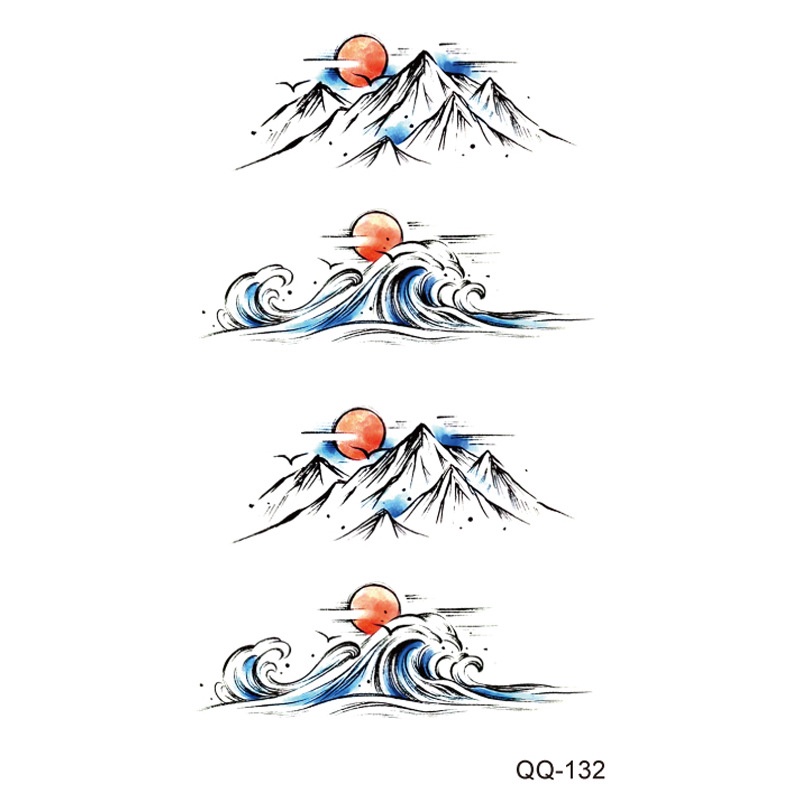 Ahellogirl Sticker Dán Hình Xăm Tạm Thời Hình Hoa Chống Thấm Nước 10cm * 6cm