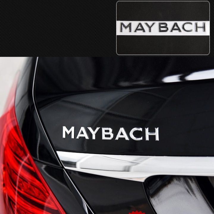 Decal tem chữ Maybach Inox dán trang trí ô tô G80708