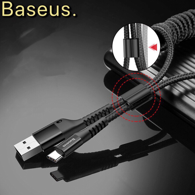 Dây cáp sạc iphone dây xoắn đàn hồi Baseus Fish Eye Spring Data dùng cho iPhone