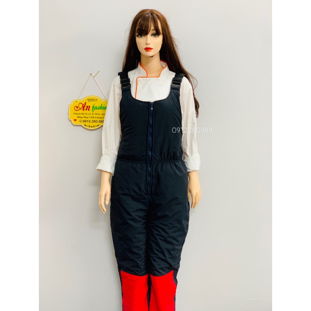 Yếm bảo hộ trong kho đông lạnh -35 độ dày dặn ấm áp _ Hình chụp thật