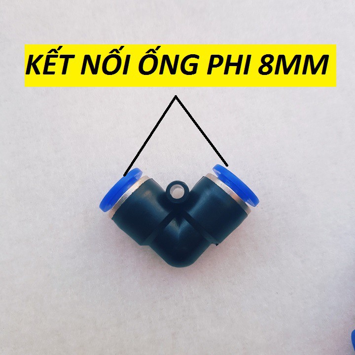 Co L 8mm - Nối thẳng PE 8mm lắp nối phun sương, chữ Tê phun sương