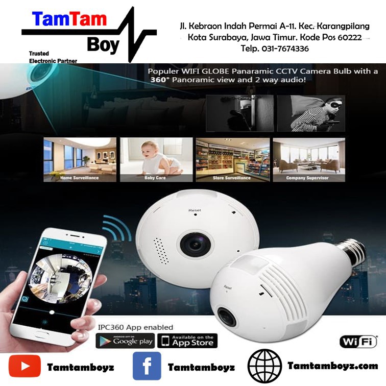 Camera Ip Camera Cctv Bulb Vr 360 Wifi Panoramic Light Type V360eyes