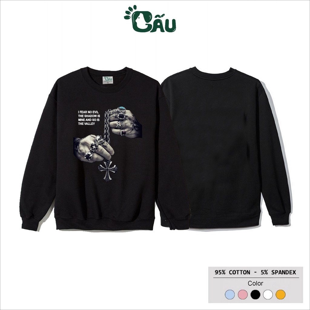 Áo sweater GẤU 194 vải thu đông co dãn, dày dặn mềm mịn form rộng phong cách Unisex - SW I Frear Evil