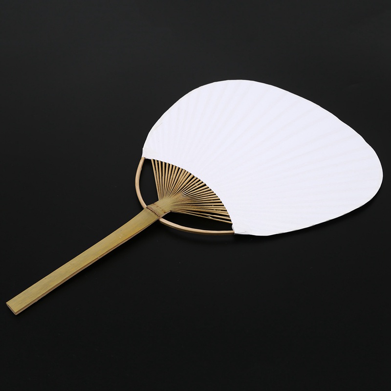 Set 30 Quạt Cầm Tay Màu Trắng Trang Trí Tiệc Cưới