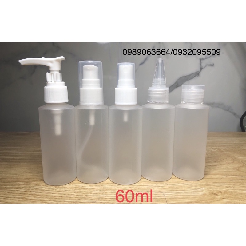 Chai nhựa mờ 60ml đựng hoá mỹ phẩm