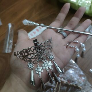 Cài tóc hoa sen DIY hanmade cổ trang
