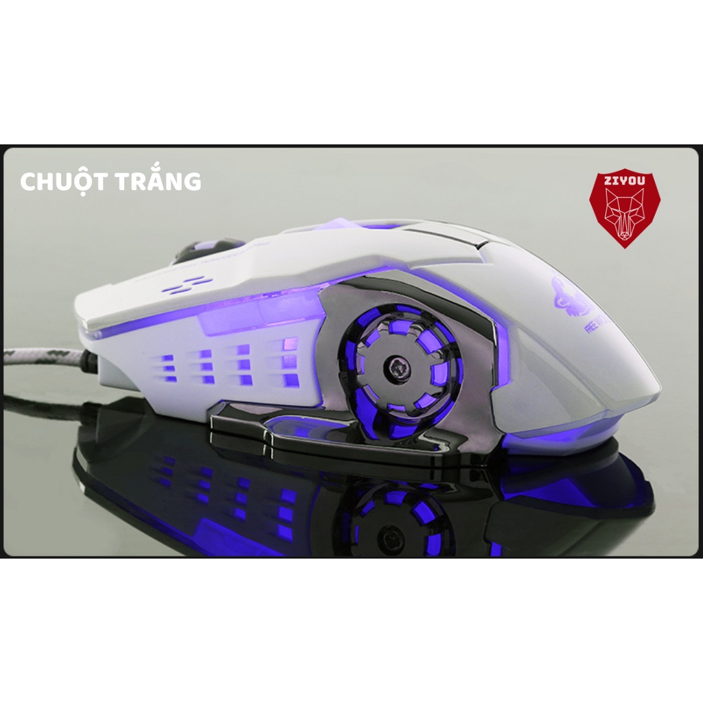 Chuột Máy Tính Có Dây Gaming ZIYOU V5 Có LED 7 Màu Rực Rỡ Dành Cho Game Thủ Tương Thích Với Máy Tính,PC,Laptop