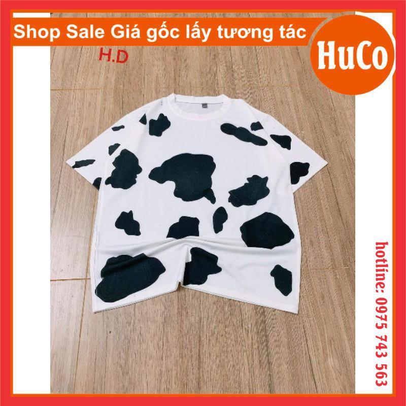 áo phông hè, áo thun bò sữa cực iu tay lỡ chất cotton mềm mát thời trang nam nữ form thụng unisex freesize dưới 70kg