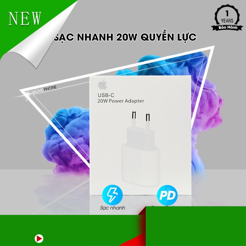 Củ sạc nhanh Iphone/Ipad 20W PD EU, Cục sạc USB C tương thích dòng 5 6 7 8 X 11 12 13 Promax CS-20W-T-001