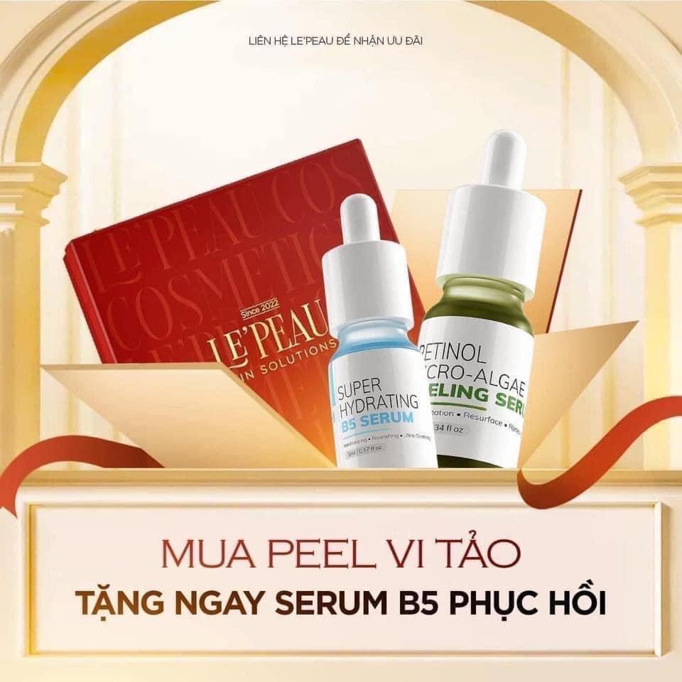 Peel Da Retinol Vi Tảo LE PEAU, Tinh Chất Tái Tạo Da Sinh Học Căng Bóng, Tặng Kèm Serum B5 Phục Hồi - 10ml