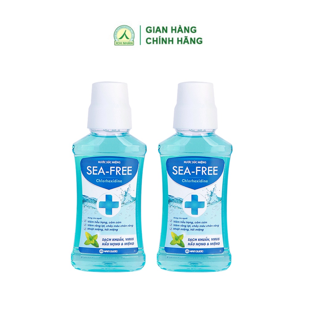 Combo 2 nước súc miệng diệt khuẩn Sea-free Chlorhedixine - bảo vệ răng, giảm hôi miệng, hạn chế mảng bám 250ml/chai