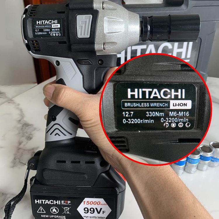 Máy Siết Bulong Hitachi _Tặng bộ phụ kiện 29 chi tiết .máy siết bu lông dùng pin 2 trong 1