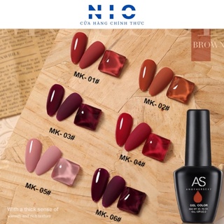 Sơn gel AS tone nâu đất , nâu đỏ MK ( chai đen )
