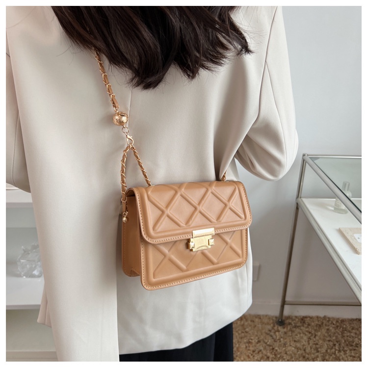 Túi Đeo JASMIN NOIR Chéo Nắp Lật Họa Tiết Kẻ Ô Phối Dây Xích Cho Nữ