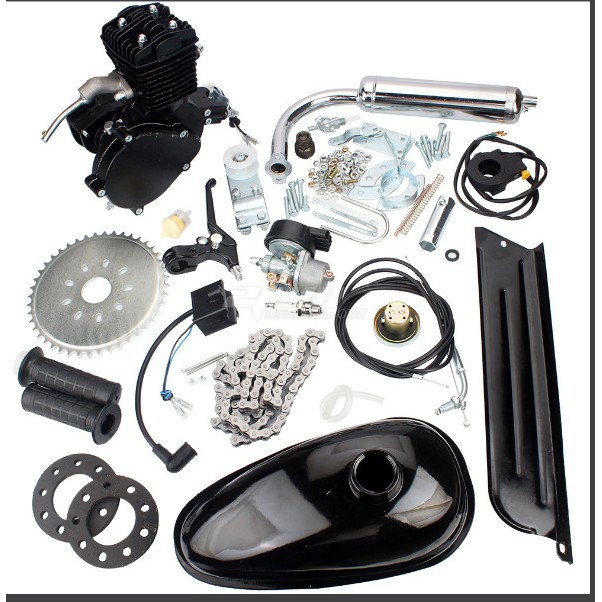 Động cơ 2 thì 50cc cho xe đạp động cơ 50cc cục máy màu bạc