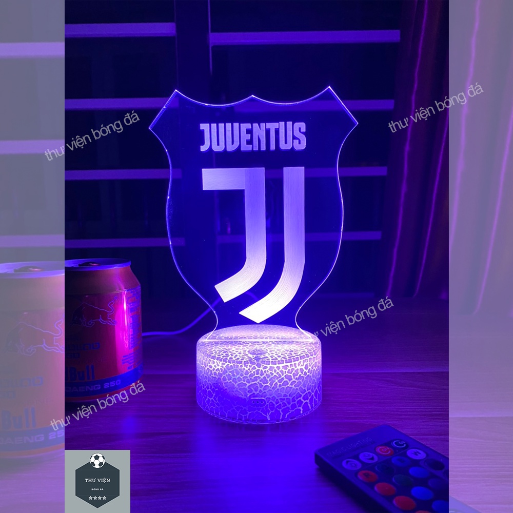 Đèn 3D Juventus, Đèn Ngủ Logo Áo Juventus Có Đế Pha Lê Kèm Điều Khiển Từ Xa – Đồ Bóng Đá