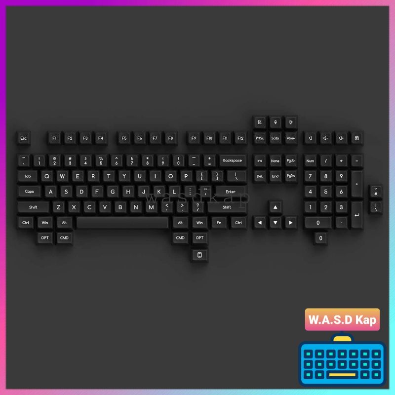 Bộ nút bàn phím | Bộ keycap Akko SAL White on Black | Akko SAL WOB