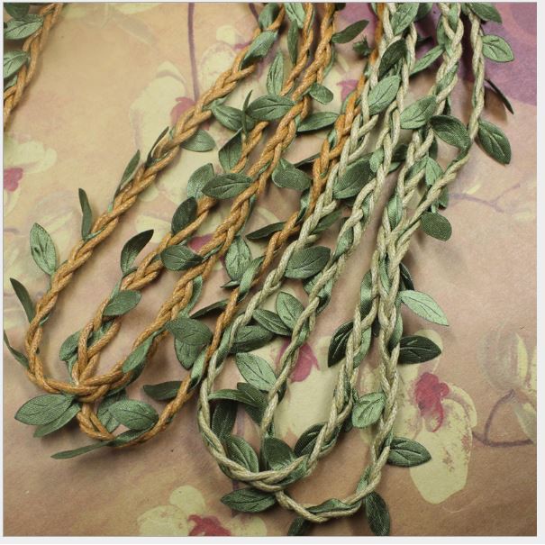 5met Dây trang trí đính lá vải handmade