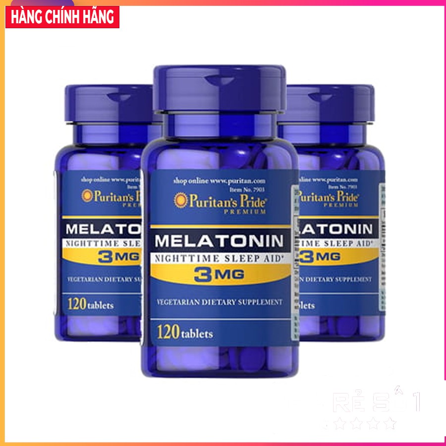 Viên uống MELATONIN 3m 5mg 10mg 60 viên puritan pride - Hỗ trợ giấc ngủ ngon hơn,giảm căng thẳng,giúp điều hòa giấc ngủ