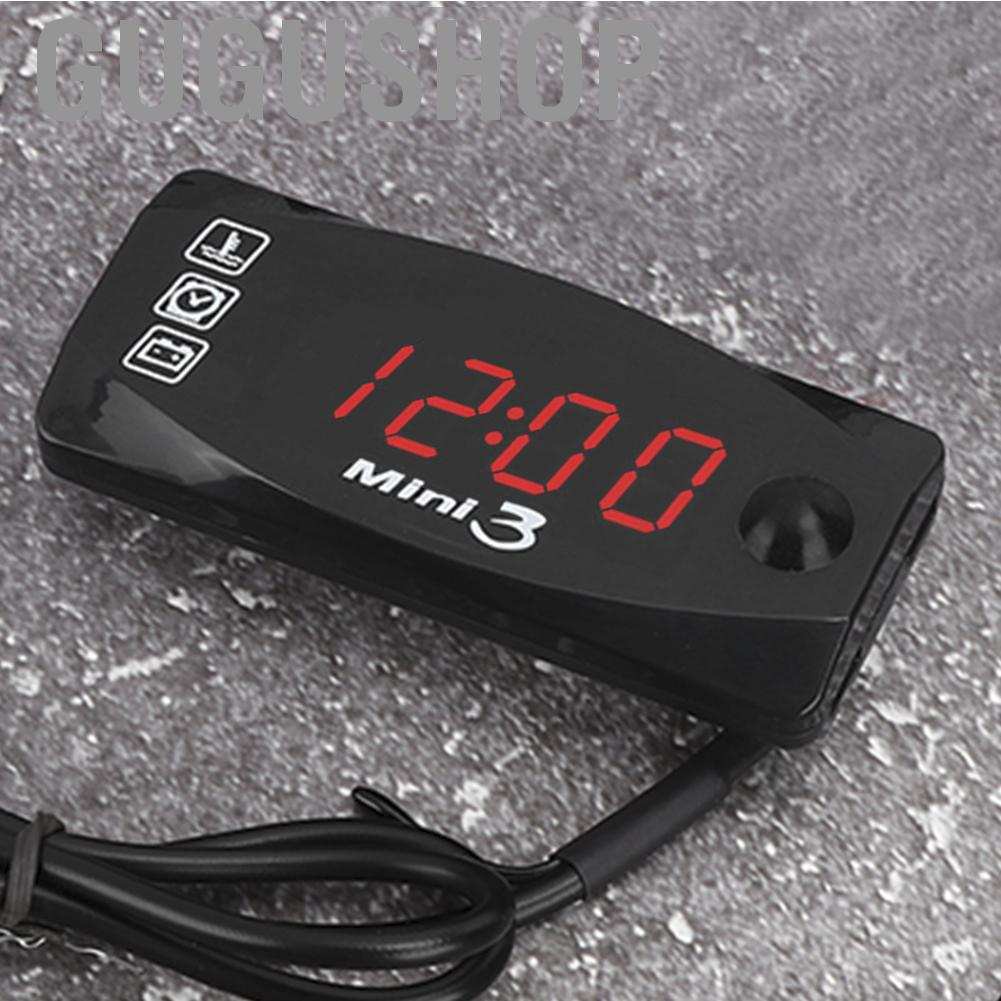 Đồng hồ điện tử màn hình LED 12V chống thấm nước IP67 dành cho xe máy