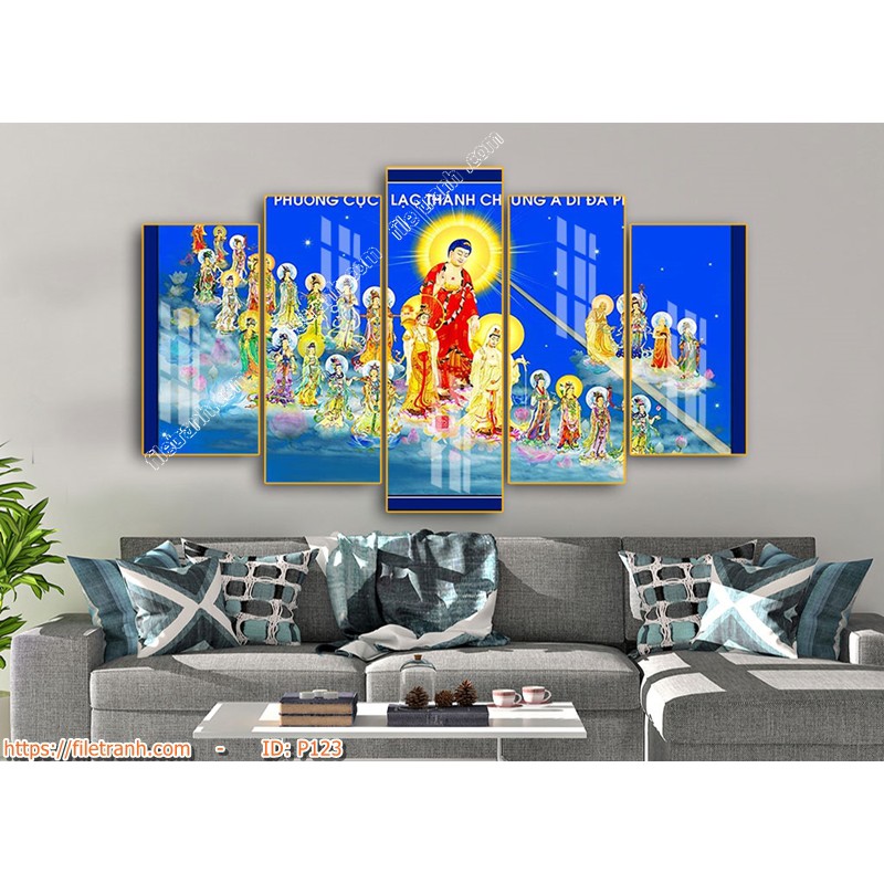 Tranh tráng gương treo tường 3d hình Phật