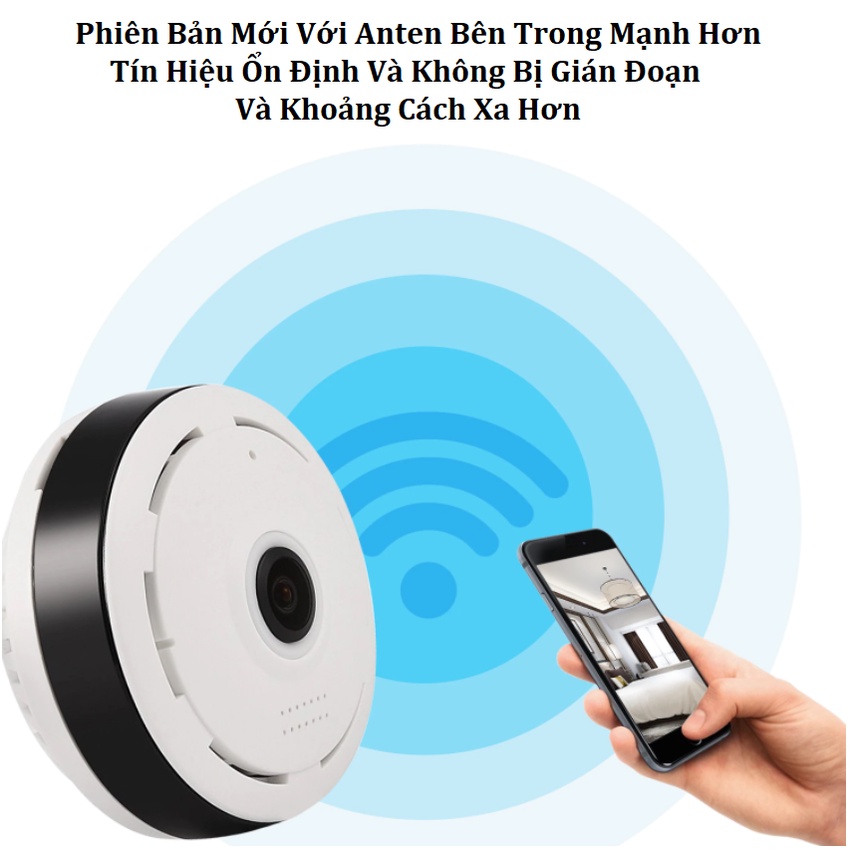 Camera An Ninh 360 Gắn Trần Nhà, Kết Nối Wifi, Xem Từ Xa, Giám Sát Toàn Cảnh 360, Độ Phân Giải HD, Bảo Hành 12 Tháng