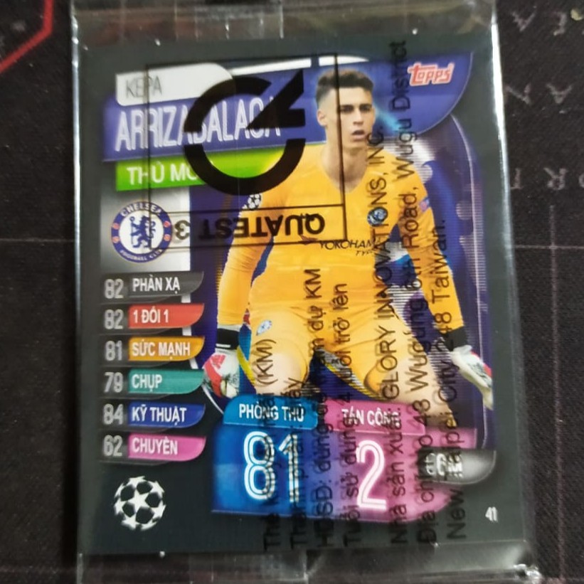 [Một Thẻ ] [No.41-&gt;60 mùa 19-20] Thẻ cầu thủ bóng đá Poca Match Attax 2020