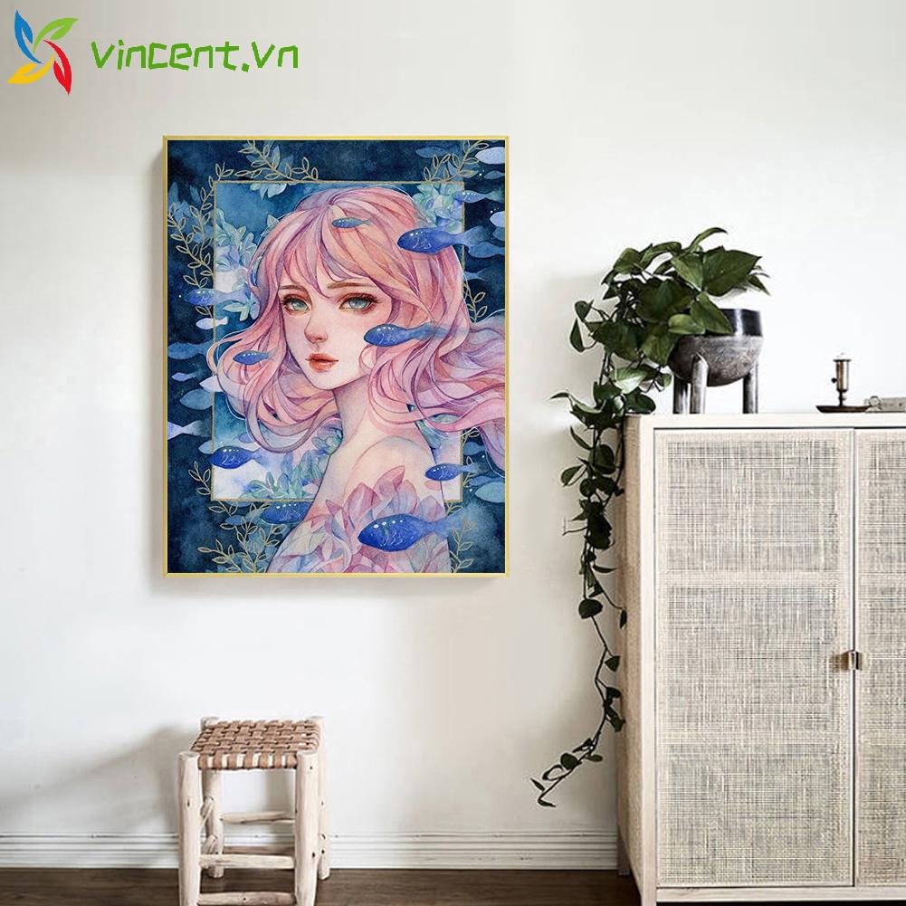 Toàn Bộ Tranh Thêu Chữ Thập DIY 11CT Hình Cô Gái Xinh Xắn