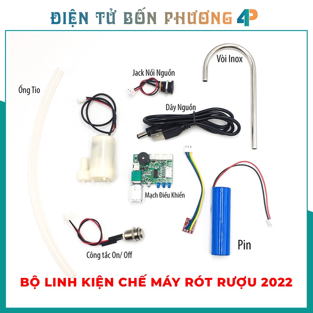 Combo DIY làm máy rót ruou tự động, chiết xuất chất lỏng, cảm biến chạm