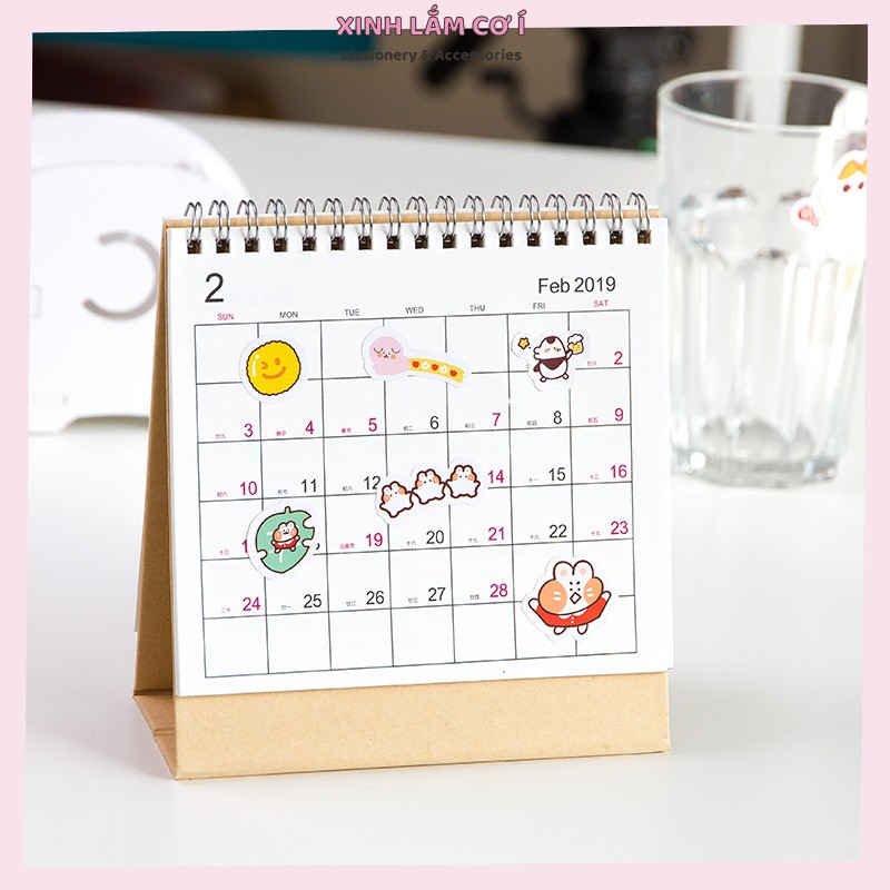 Set 40 Sticker Gấu Thỏ Cầu Vồng Meaterball Dễ Thương